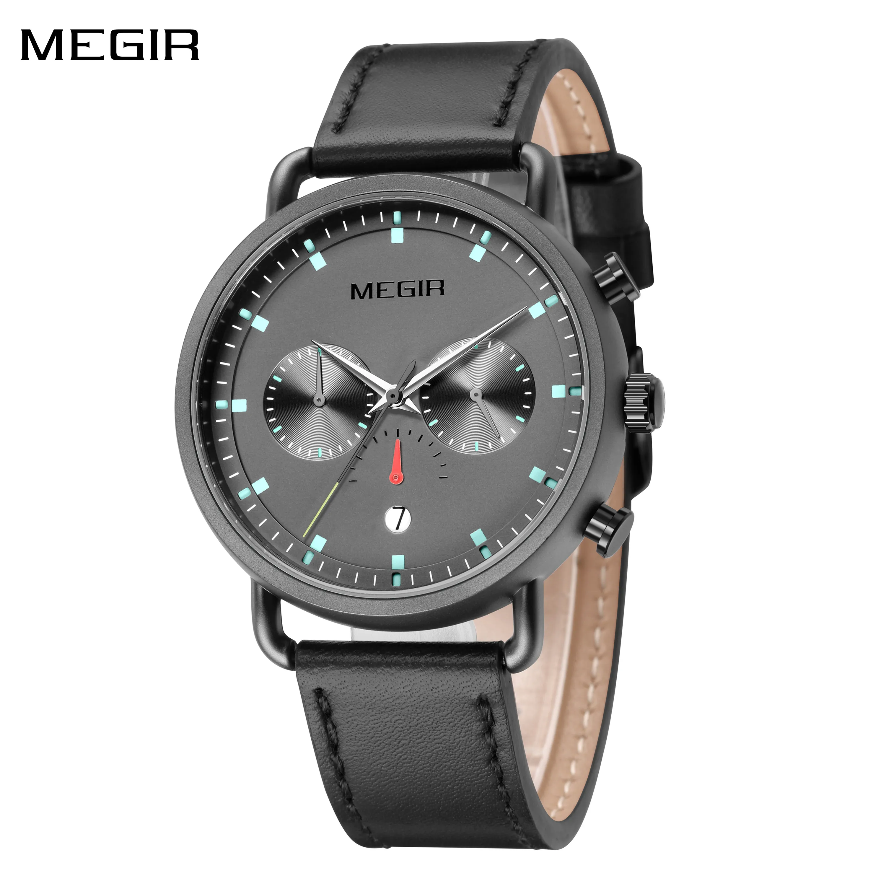 MEGIR Luxury Quartz Chronograph Men's Military Watch 3ATM Waterproof Calendar Men Sport Casual Wrist Watches Clock Montre Homme