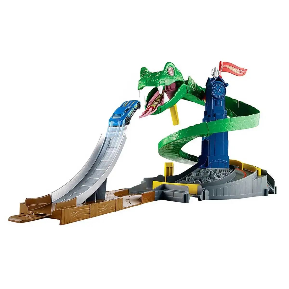 Hot Wheels Cobra Adventure Playset Snake-Themed Fun Set, Fighting Giant Cobra From Cars Jail, Can Be Linked With Other Sets