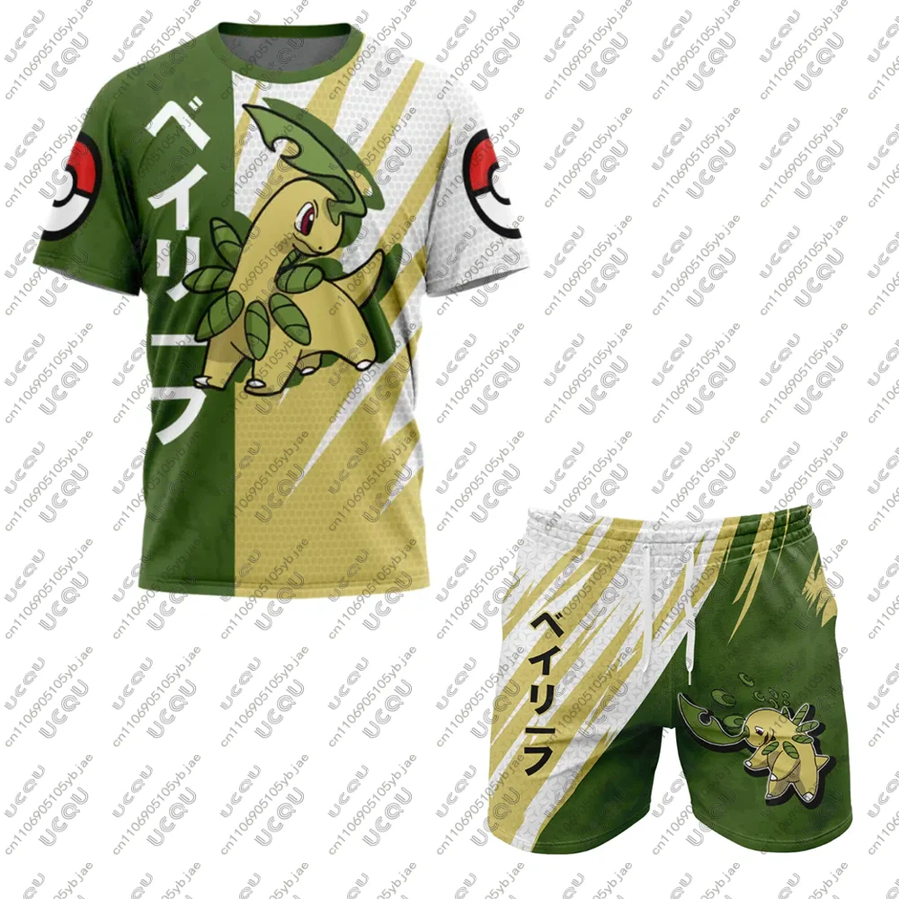 conjunto-de-academia-bayleef-shorts-calcas-esportivas-rash-guard-camiseta-e-calcas-para-jiu-jitsu-brasileiro-p-pokemon-masculino-e-infantil