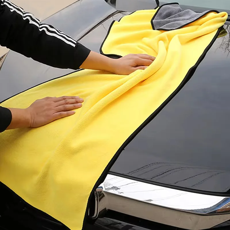 Microfiber Car Washing Towel 400GSM Double-Sided Coral Velvet Clean Towels High Water Absorption Car Wash Drying Cloth