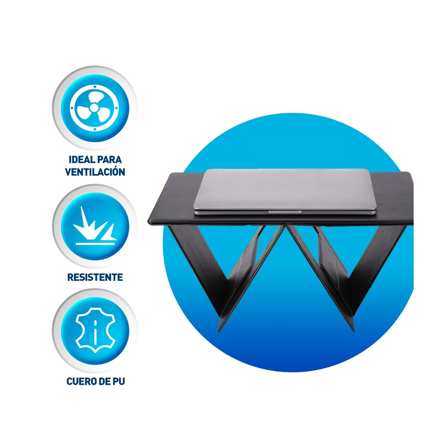 حامل كمبيوتر محمول قابل للطي من Bluelander ، طاولة قابلة للطي ، قابلة للتحويل إلى حامل الكمبيوتر اللوحي ، بطانة جلد PU مقاومة للماء ، متينة وقابلة للتعديل ، مساحة كبيرة ، مكتب متعدد الوظائف والمنزل