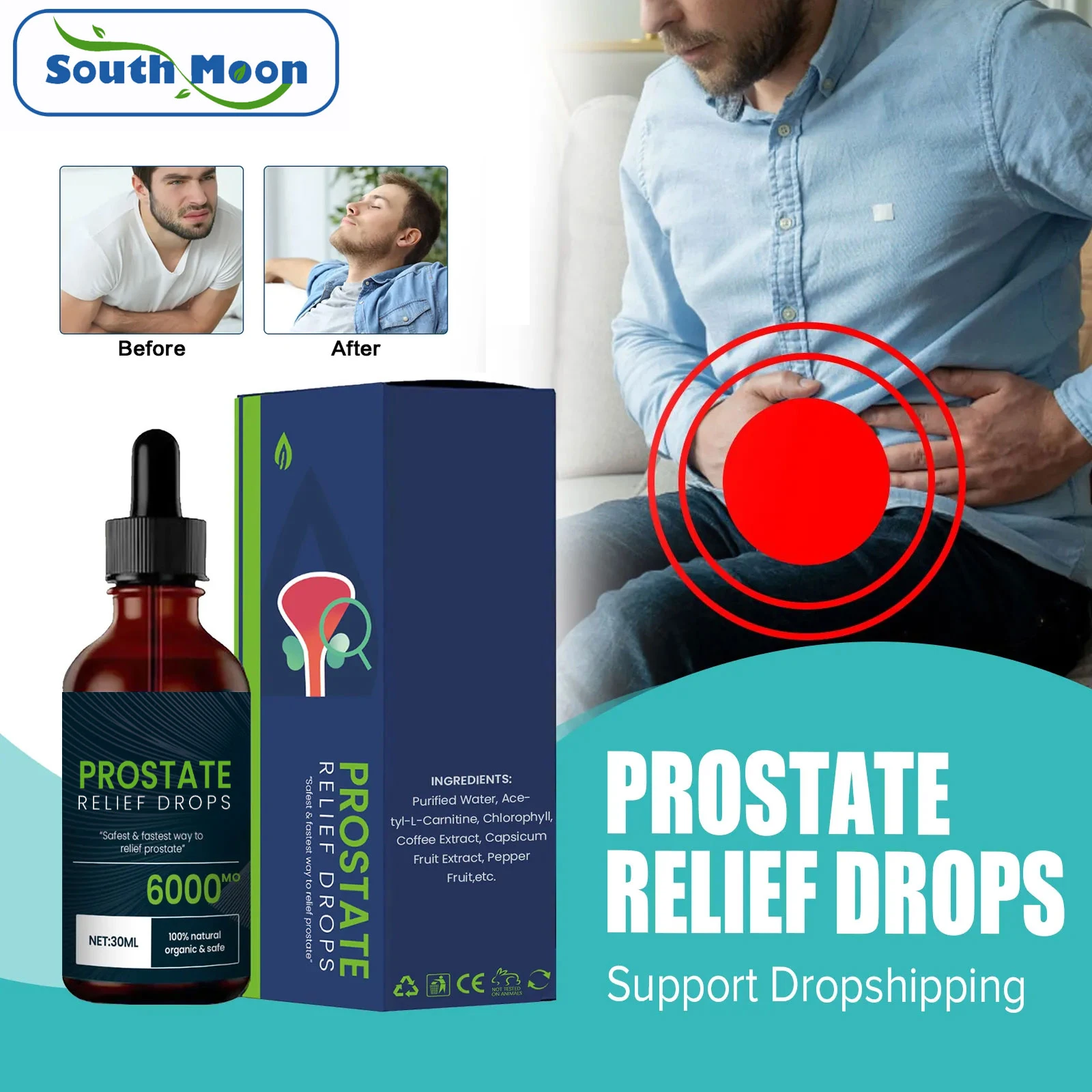 Prostate Treatment Drops Relieve Urethritis Prostatitis Improve Kidney Function Frequent Urination Urgency Enhance Immunity Care