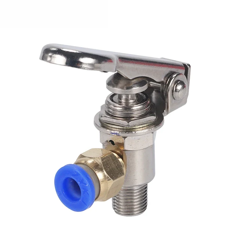 Robinet consulté 3 voies M5 femelle 1/8 "filetage mâle interrupteur à bouton TAC-3P-34T Air pneumatique vanne mécanique w FiitEUROPEAN TV-3P