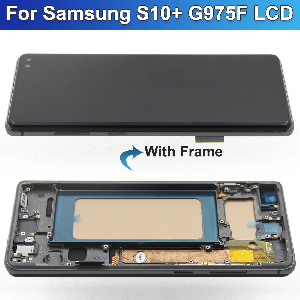 TFT Quality S10 Plus Screen Replacment for Samsung S10+ G975 G975F G975F/DS Lcd Display Digital Touch Screen with Frame Assembly