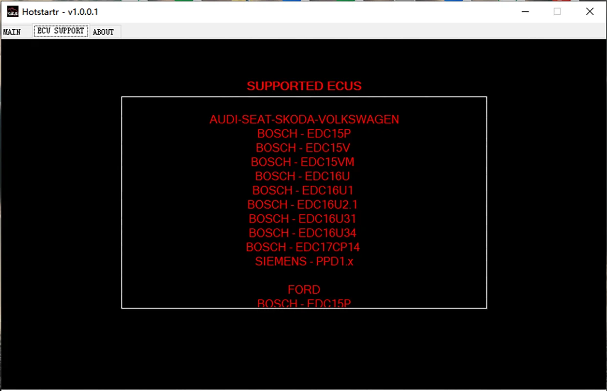 HotStartr Software Check For HotStart Problems Repaire HotStart Maps Edit Start Fuel Amount for VAG CAR EDC15P EDC17CP14 PPD1.x