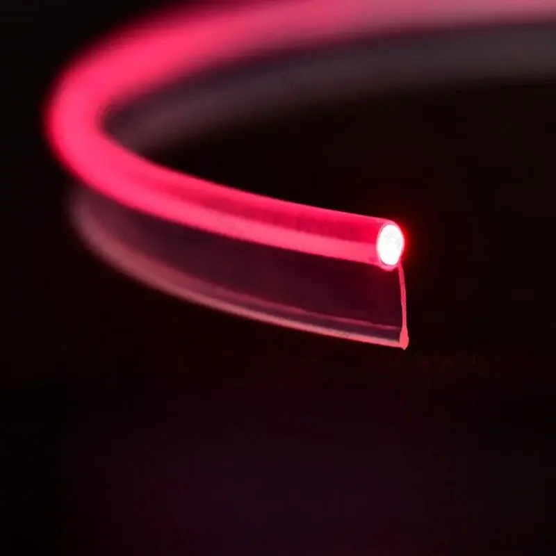 Kabel światłowodowy typu T, niewidoczny, z osłoną boczną, średnica 3mm, do samodzielnego montażu, z osłoną boczną, oświetlenie RGB do samochodu/pickupa, dekoracja, mleczny/przezroczysty. — 2