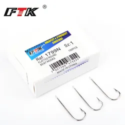 FTK- Long Handled Flat Fishhook High Carbon Steel Iseni Marushi 100Pcs Double-back Thorn Barbed Eel Hook for Fishing Accessories