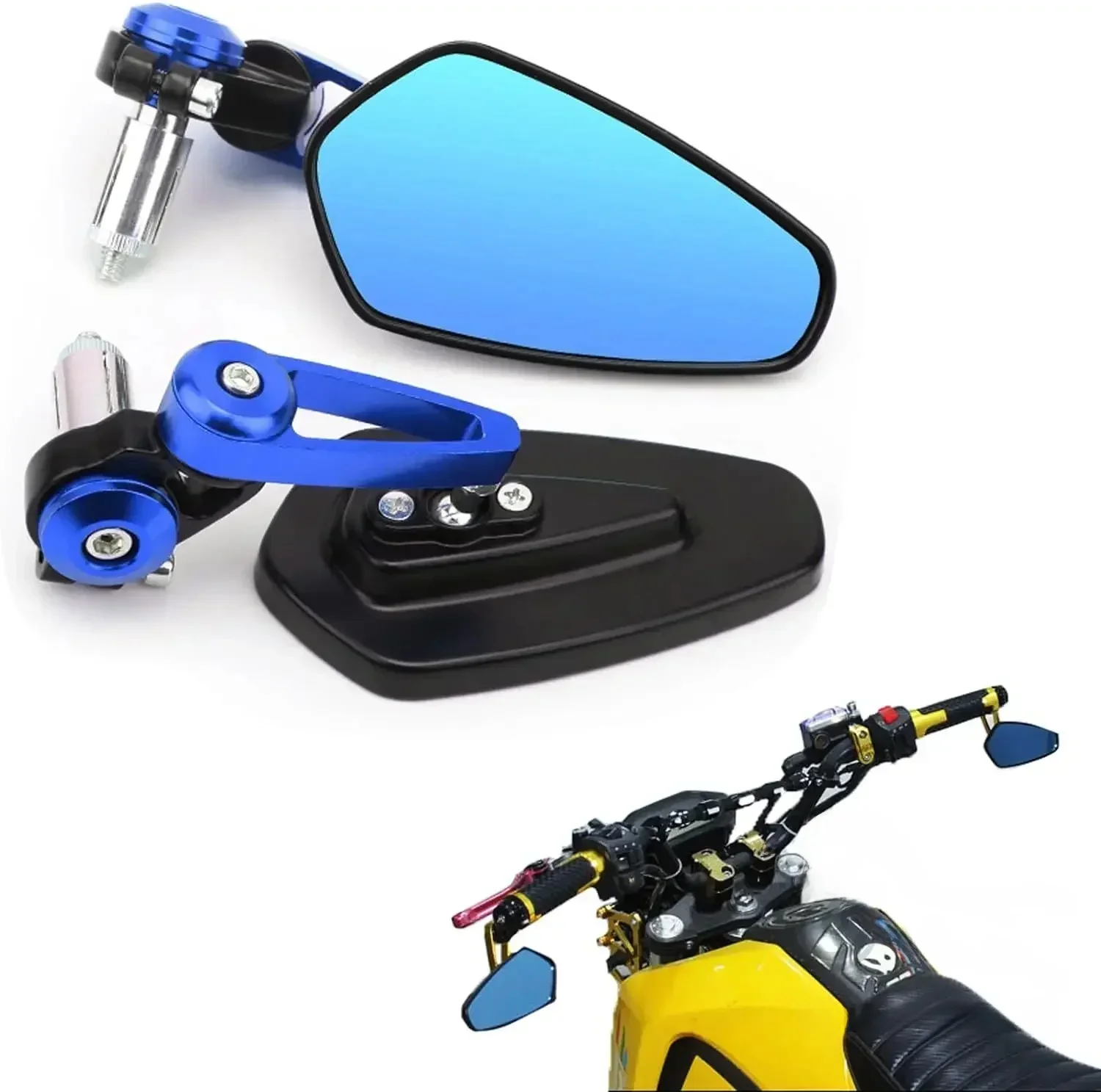 AliExpress dreamizer 1 Pair 7/8" 22mm Motorcycle Aluminum Bar End Side Rearview Mirror Universal Motorbike Bike Handlebar Rear View Mirrors