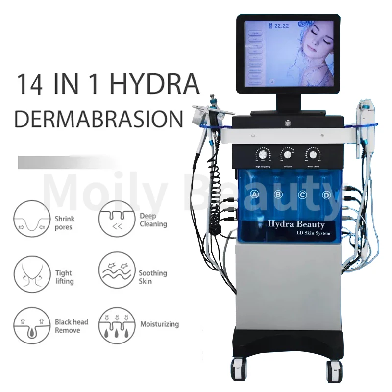 2024 Hot SALE 14 In 1 Hydra Skin Care Diamond Dermabrasion Face Tightening Aqua Peeling Facial Cleaning Machine For Spa Salon