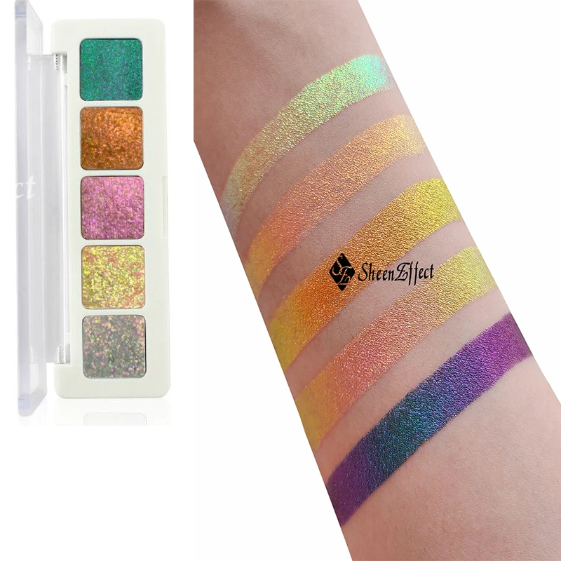 Sheeneffect 5 colors chameleon eyeshadow palette Multichrome cosmetic