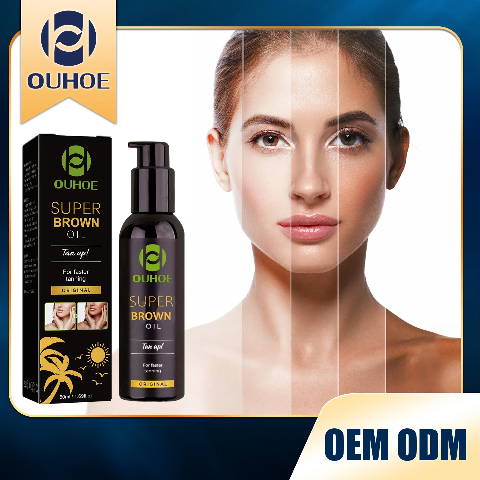 

OUHOE Self Tanning Oil Outdoor Sunbathing Create Natural Brown Skin Moisturizes Helps Black Skin Renewal Oil Gentle Formula