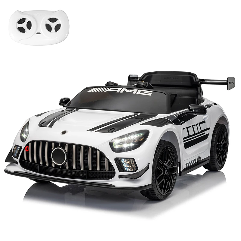 Coche de juguete de 12V con licencia AMG GT3, vehículo eléctrico para niños, coche de paseo con batería para niños, regalos con música de Control remoto