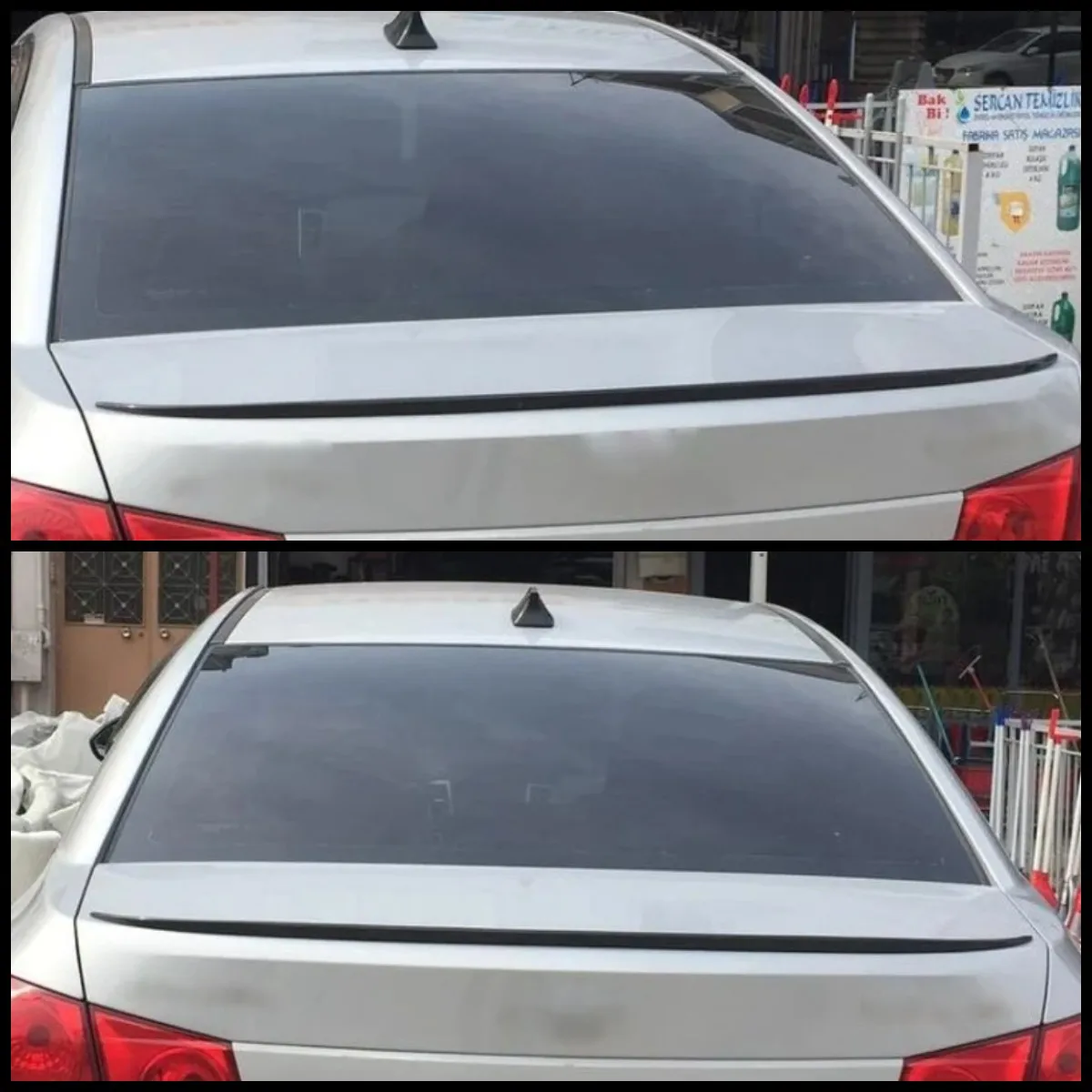 For Chevrolet Cruze Car Spoiler Perforated Top Center Wing Trunk Spoiler Top Wing Trunk Decoration Fixed Wind Wing Compatible