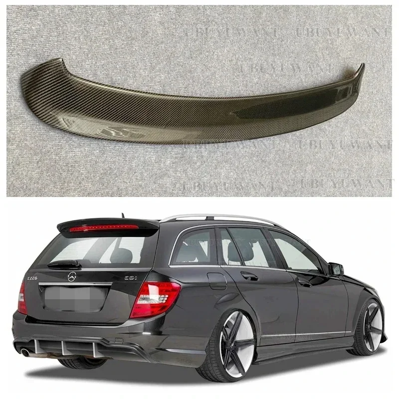 Für Mercedes Benz W204 Wagon C200 C300 C63 Kombi/Wagen Hohe Qualität Carbon Faser Dach Spoiler Auto Hinten Flügel spoiler 2010-2014