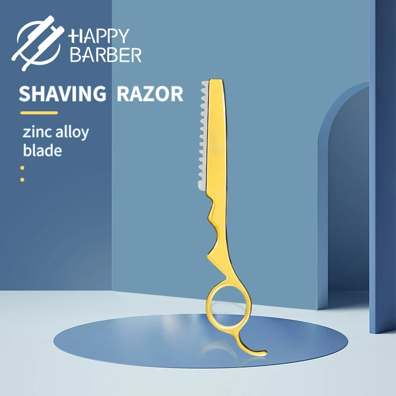 Happy Barber Razor Professional Barber Thinning Razor Finger Ring Hair Shapers Thinning Razor Hairdressing Hair Styling Razors