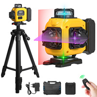 16 Lines 4D Laser Level Remote Control Green Red Purple Blue 4 Colors Beam 360° Horizontal ＆ Vertical Powerful Lines Laser Leve