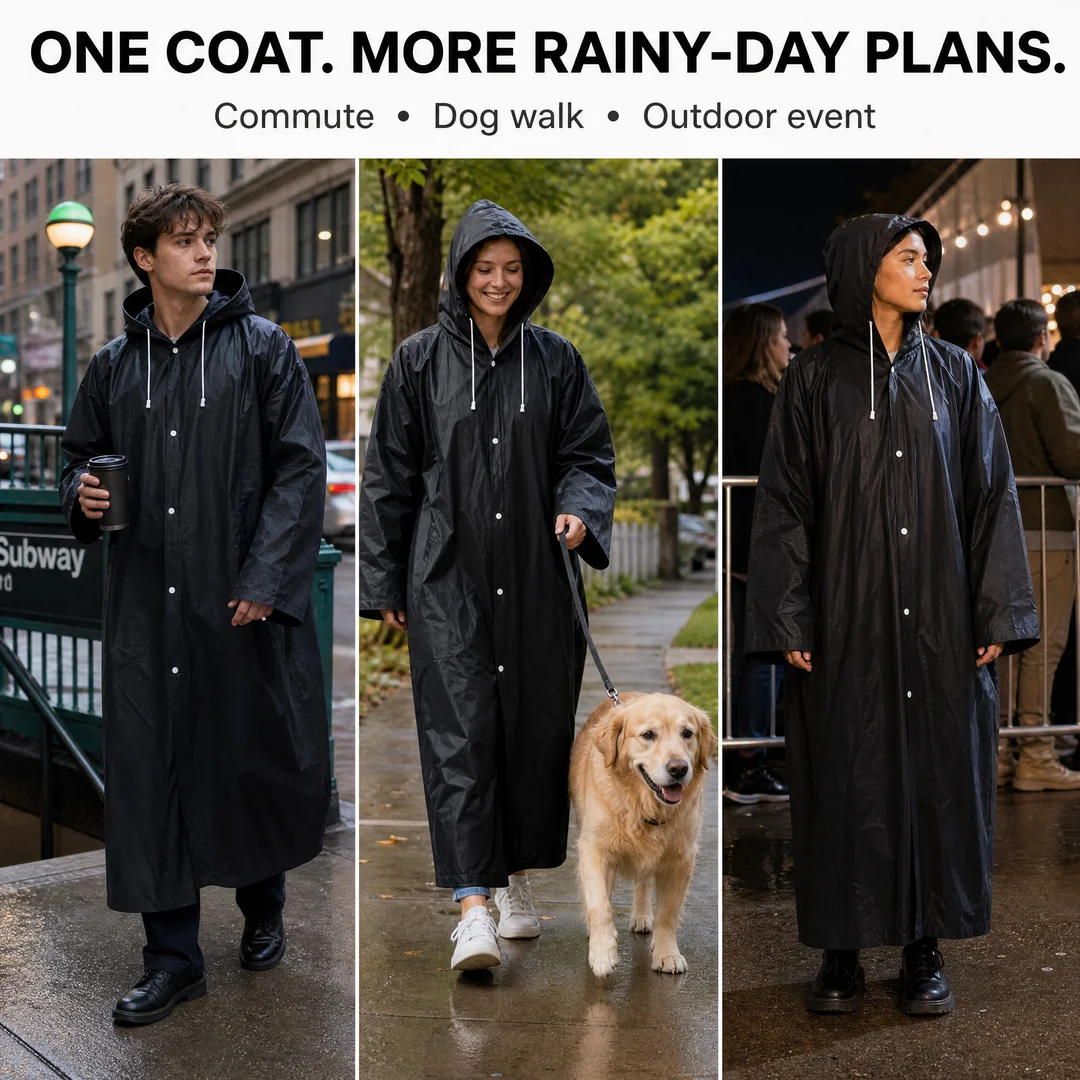 Adult lightweight Reusable Raincoat, 2-Piece Emergency Raincoat for Men and Women, with Hat and Drawstring 6 Adult lightweight Reusable Raincoat, 2-Piece Emergency Raincoat for Men and Women, with Hat and Drawstring 6