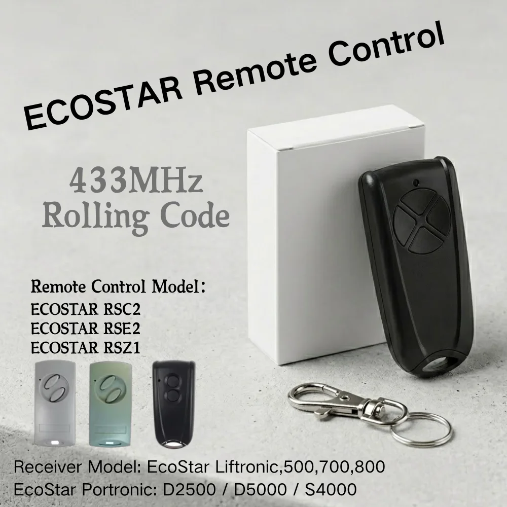 4-Buttons Garage Door Remote Control ECOSTAR RSC2 RSE2 433.92MHz Rolling Code ECOSTAR RSC2-433 RSE2-433 Gate  Opener Keychain