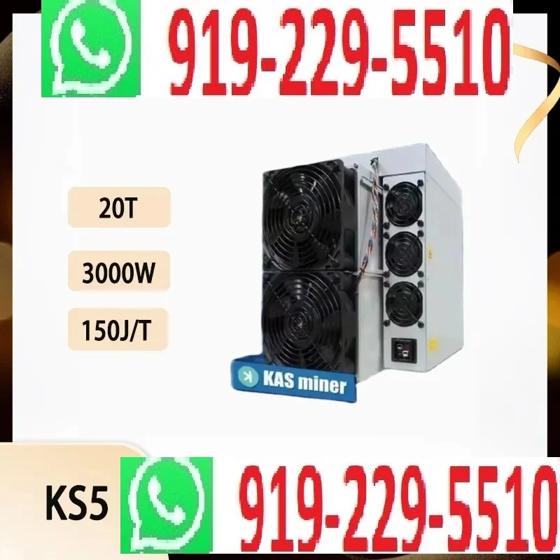 

DISCOUNT SALES BUY 5 GET 3 FREE New BITMAIN Antminer KS5 20T 3000W Kaspa Miner KAS kHeavyHash Air-cooling Miner With PSU