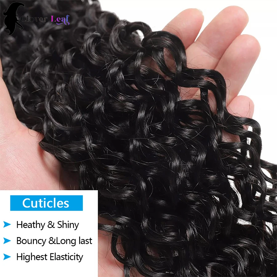 Pacotes encaracolados brasileiros do cabelo humano, onda profunda, preto, Remy, cabelo humano de 100%, natural, 24 ", 3 pacotes