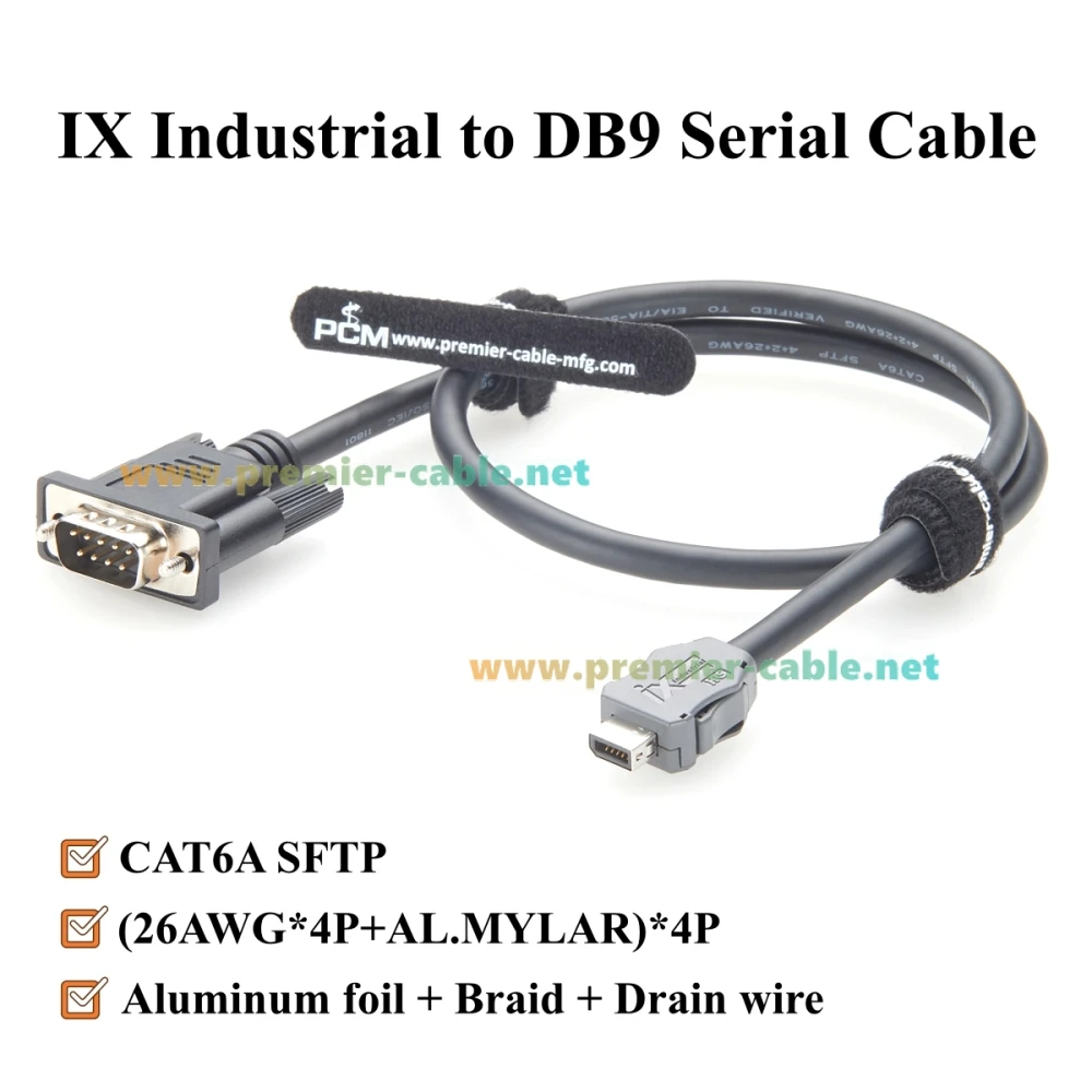 IX Industrial zu DB9 Serielles Kabel IX40G-A-10S-CV(7.0) 10-polig A-Key RS232 RS485 Kommunikationskabel CAT6A Abgeschirmt für SPS – Detail 3
