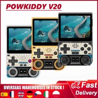 POWKIDDY V20 3.5-Inch IPS HD Screen Retro Video Handheld Game Console A133Plus Chip 5000mAh Lithium Battery Gift Retro Stickers