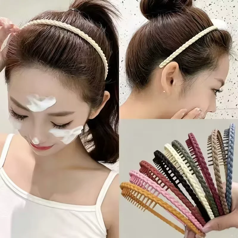 1/5pcs Solid Color Acrylic Headbands for Women Elegant Daily Wear Hairband Fashion Girls Wash Face Hair Hoop Not Easy To Break