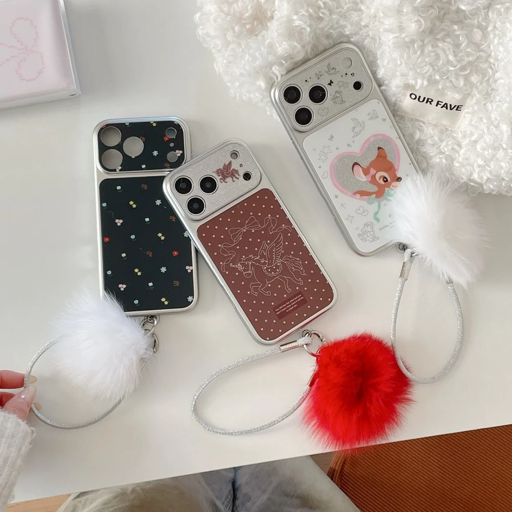 

Simple cute cartoon polka dot pony deer phone case for iPhone 17 16 ProMax 14 15Pro fundas Korean INS shockproof protective case