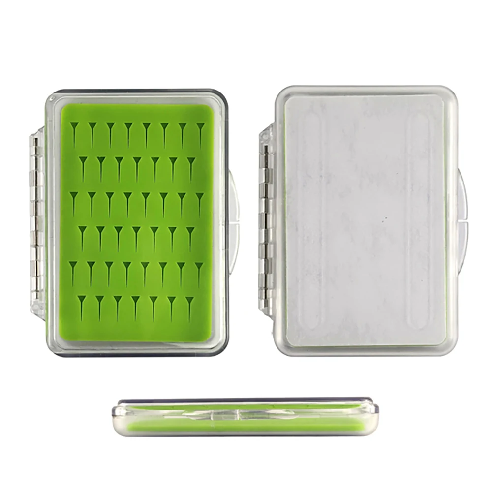 Aventik ABS Mini Portable Waterproof Super Slim Clear Transparent Fly Fishing Box With Silicone Insert Fly Lure Box