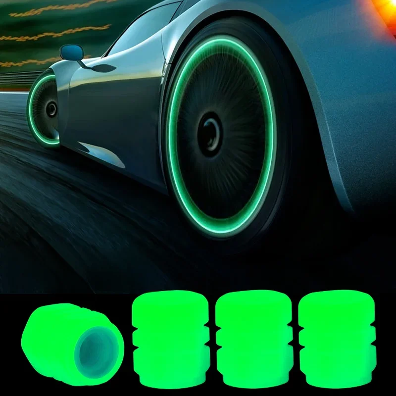 AliExpress 1/4pcs Luminous Valve Caps Car Fluorescent Tire Valves Cap Glow In The Dark Car Motorcycle Bike