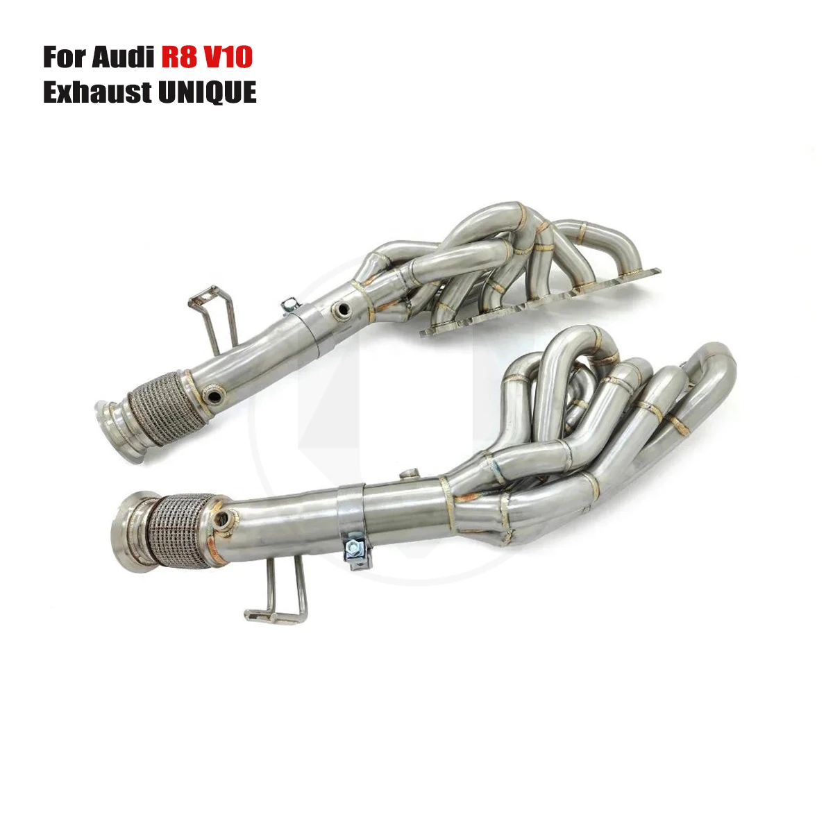 UNIQUE manifold downpipe For Audi R8 V10 Equal Length SS304 exhaust manifold With insulator