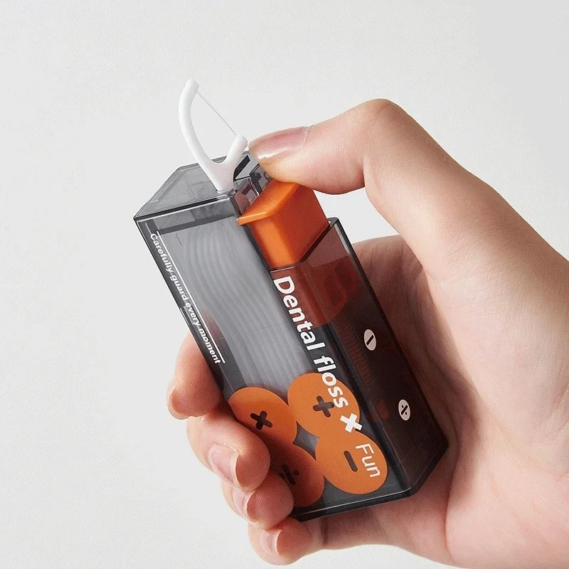 Distributeur de fil dentaire portable, organisateur automatique, éjectable, soins bucco-dentaires, bâtons de soie de poulet à presser, comprend 10 pièces