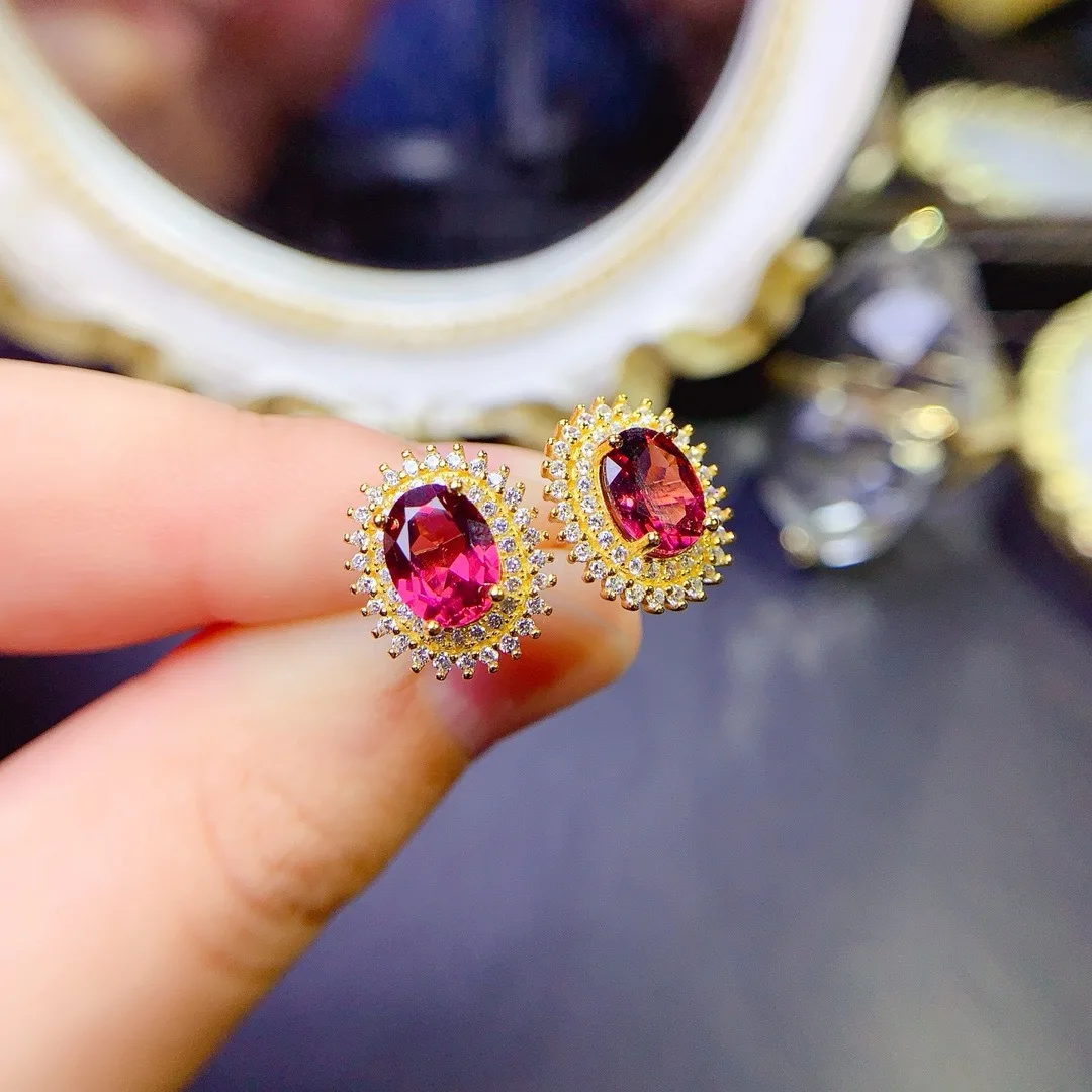 KJJEAXCMY غرامة مجوهرات 925 فضة أقحم المغنيسيوم الطبيعي الألومنيوم العقيق 6x8 مللي متر فتاة الأقراط الفاخرة لإرسال Girlfrieng #4