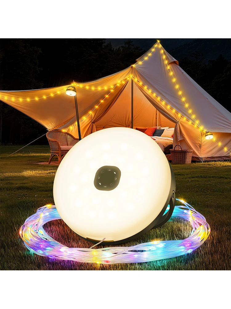 Lureshine Draagbare LED Campinglamp dimbaar Tentlamp met zaklamp SOS IP64 Waterdicht Camping vissen Kerst buiten Patio Tuin Feestdecoratie