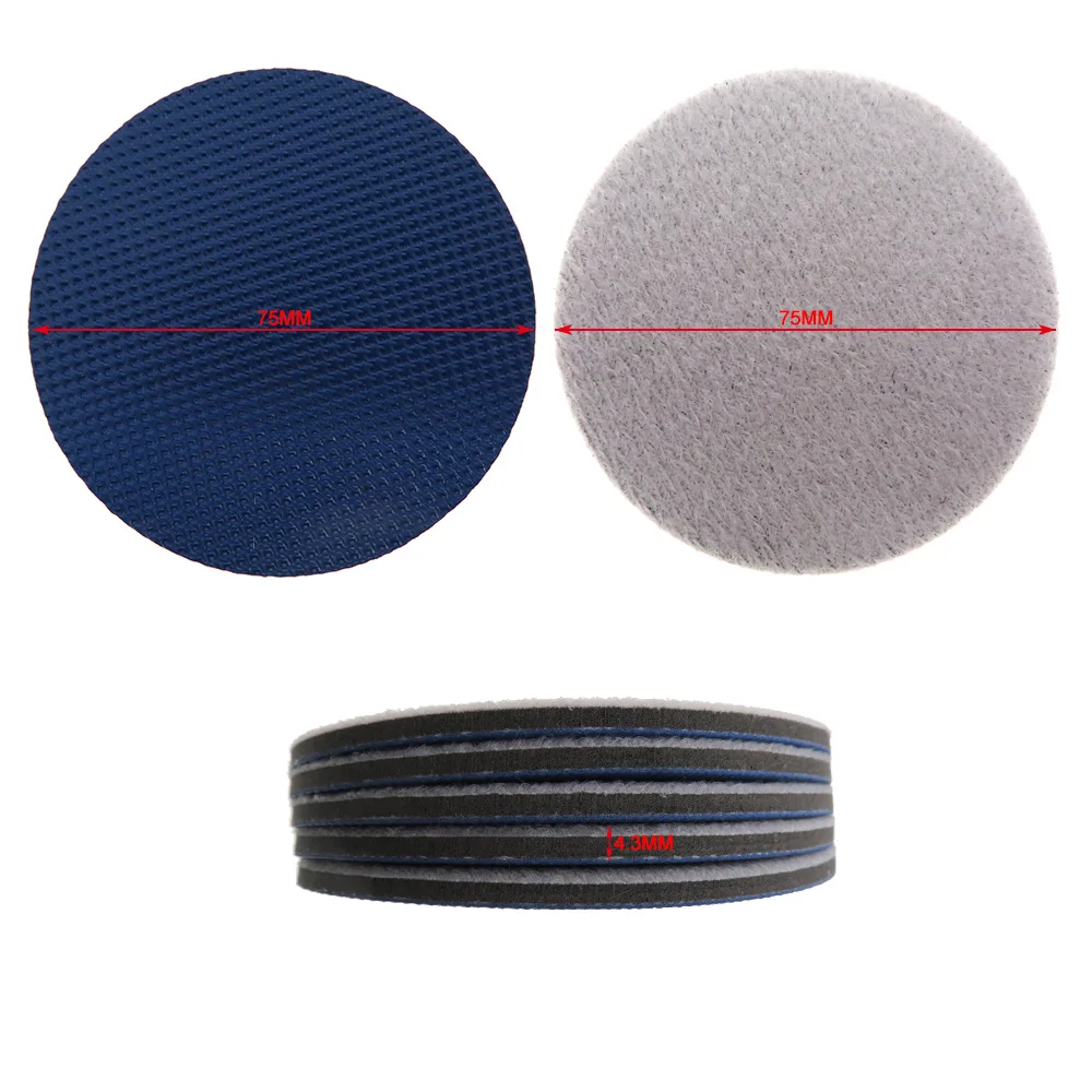 Tampone abrasivo a strappo da 5 pezzi da 3 pollici a cuscinetti di conversione in vinile PSA 75mm per dischi e strisce