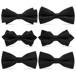 1PCS Bow Ties for Men Wedding Bowtie Black Neck Tie Adjustable Bowknot Classic Butterfly Cravat Adult Double Tie Business Gift