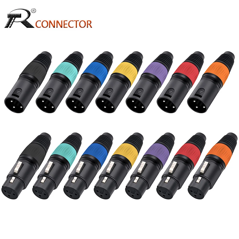 10szt 3Pins XLR Audio Cable Connector 5szt Męskie+5szt Żeńskie XLR Snake Plug Terminal MIC Wire Connectors Typ lutowania Gniazdo Jack