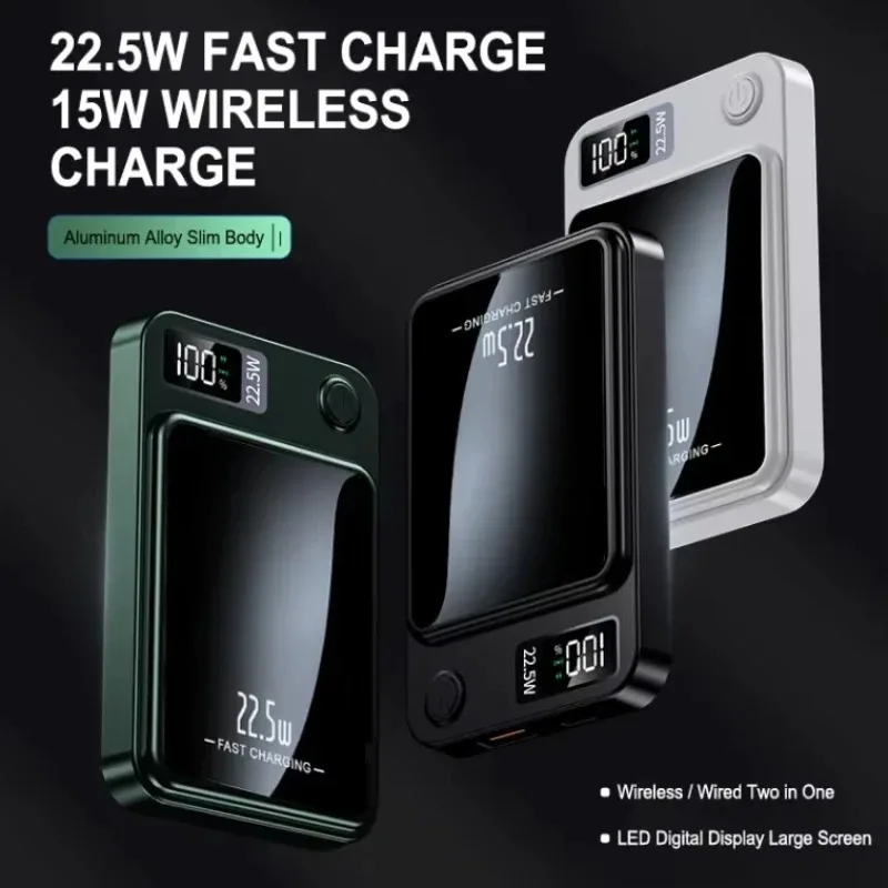10000mAh Magnetische Kabellose Powerbank Schnelles Laden Tragbare Externe Batterie für iPhone Samsung Huawei