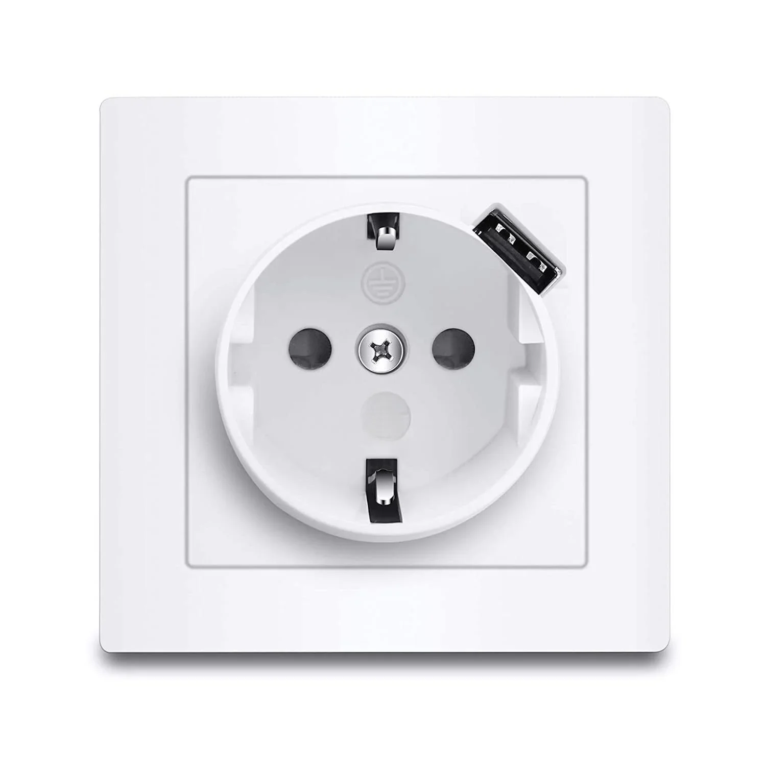 Base de dados de pared schuko con puerto usb com o construtor seguridad