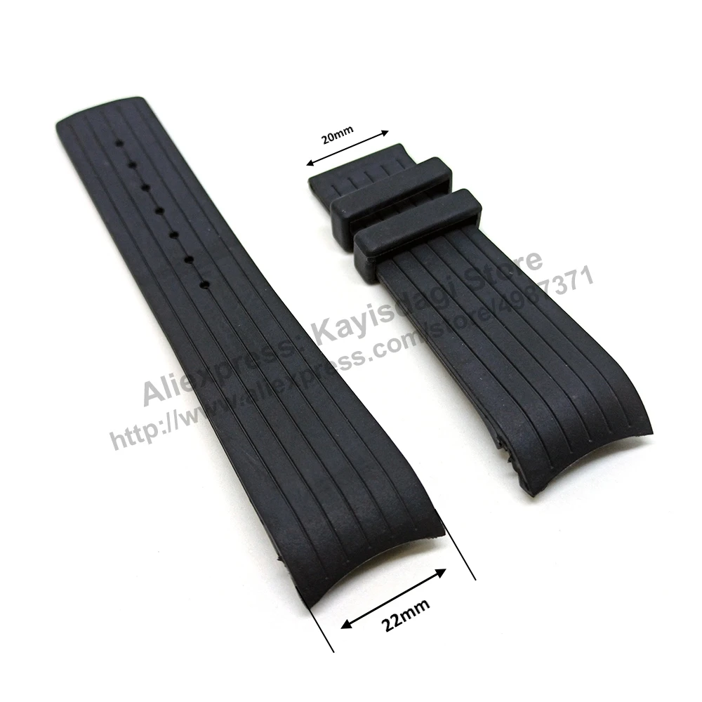 Compatible Calvin Klein CK Drive K1V27704, K1V27926, K1V27938 - 22mm Black Rubber Curved End Replacement Watch Band Strap