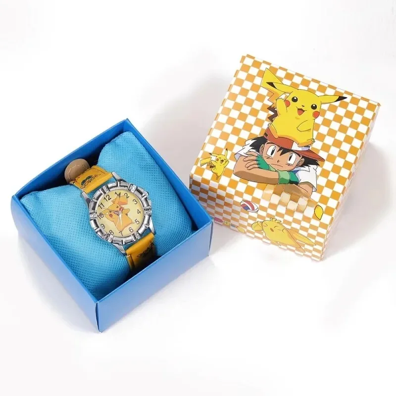 Montre de poche Monster Pikaqiu kawaii, tendance, créative, pour garçons et filles, dessin animé, boîte cadeau d'anniversaire pour enfants