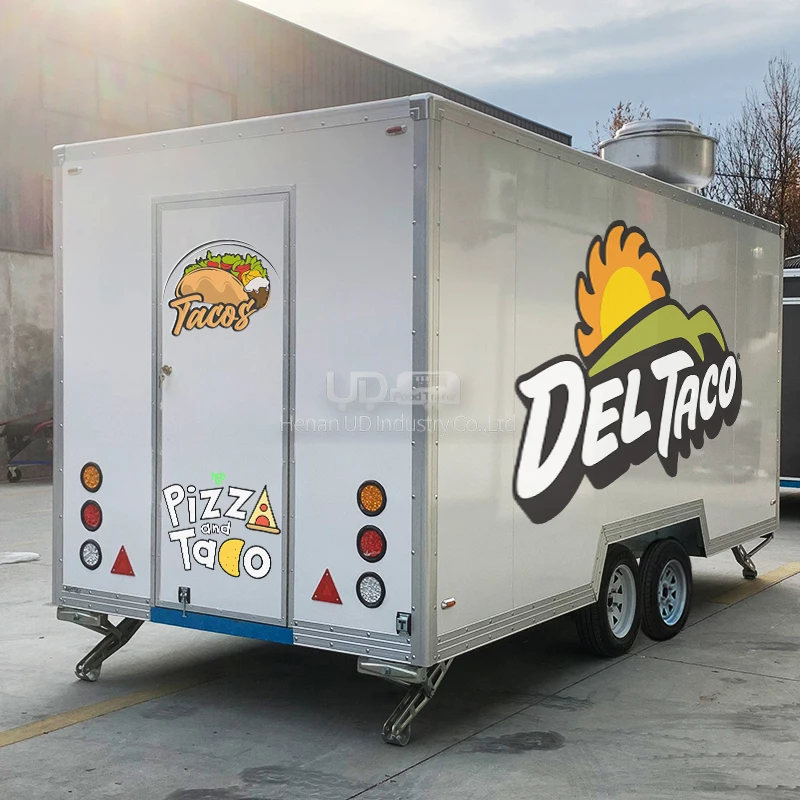 2024 New Concession Catering Pizza Food Trailer Fully Equipped Fast Food Truck Mobile Kitchen Snack Food Cart for Sale