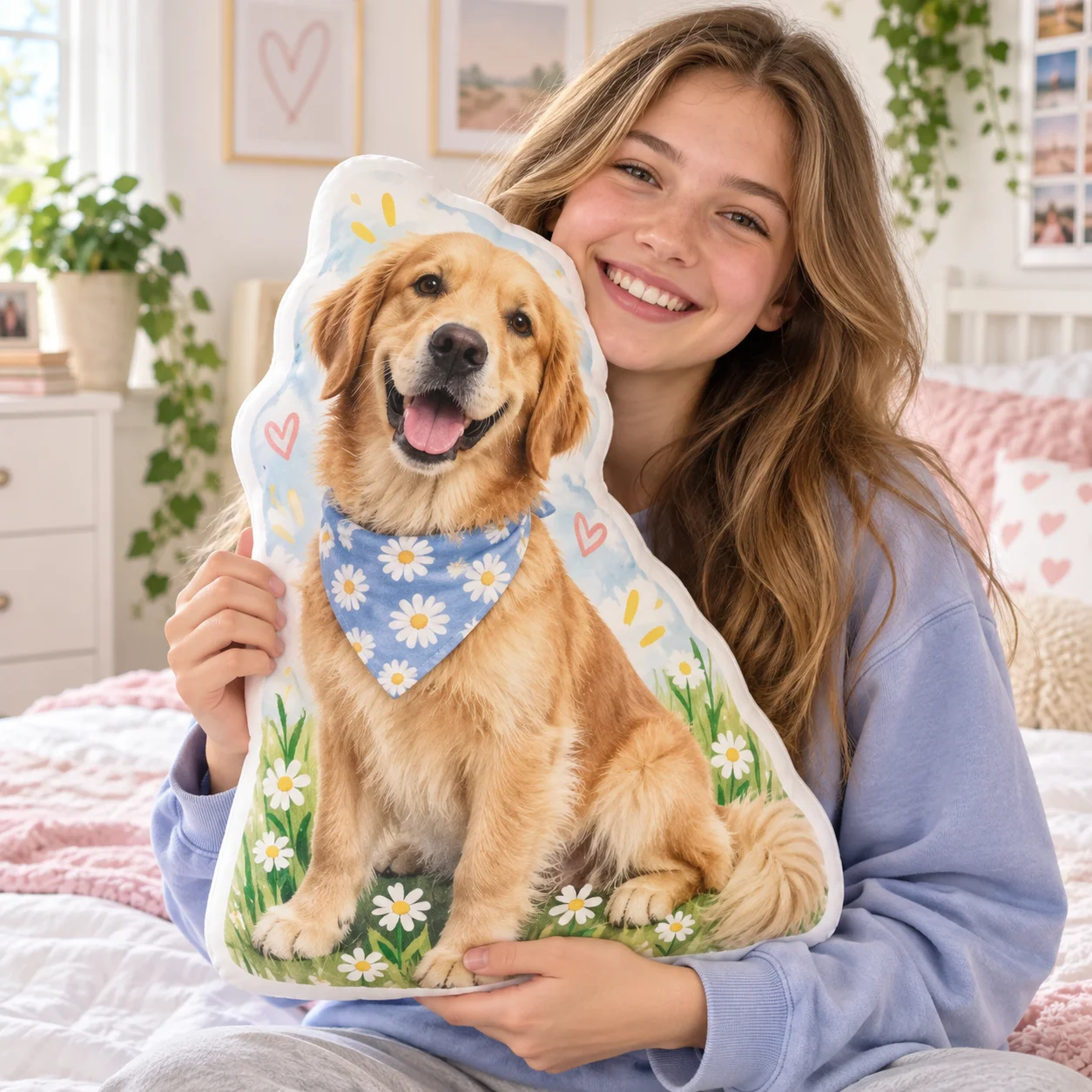 Side 2D Print Custom Pet Photo Shaped Pillow Upload Dog Cat Bird Picture Personalized Irregular Cushion Pet Lover Memoria