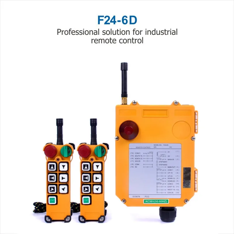 RIO Brazil Warehouse TELECRANE F24-6D F24-8D GT-LD08 Industrial Crane Hoist Remote Control Double Speed 36V 220V 380V AC