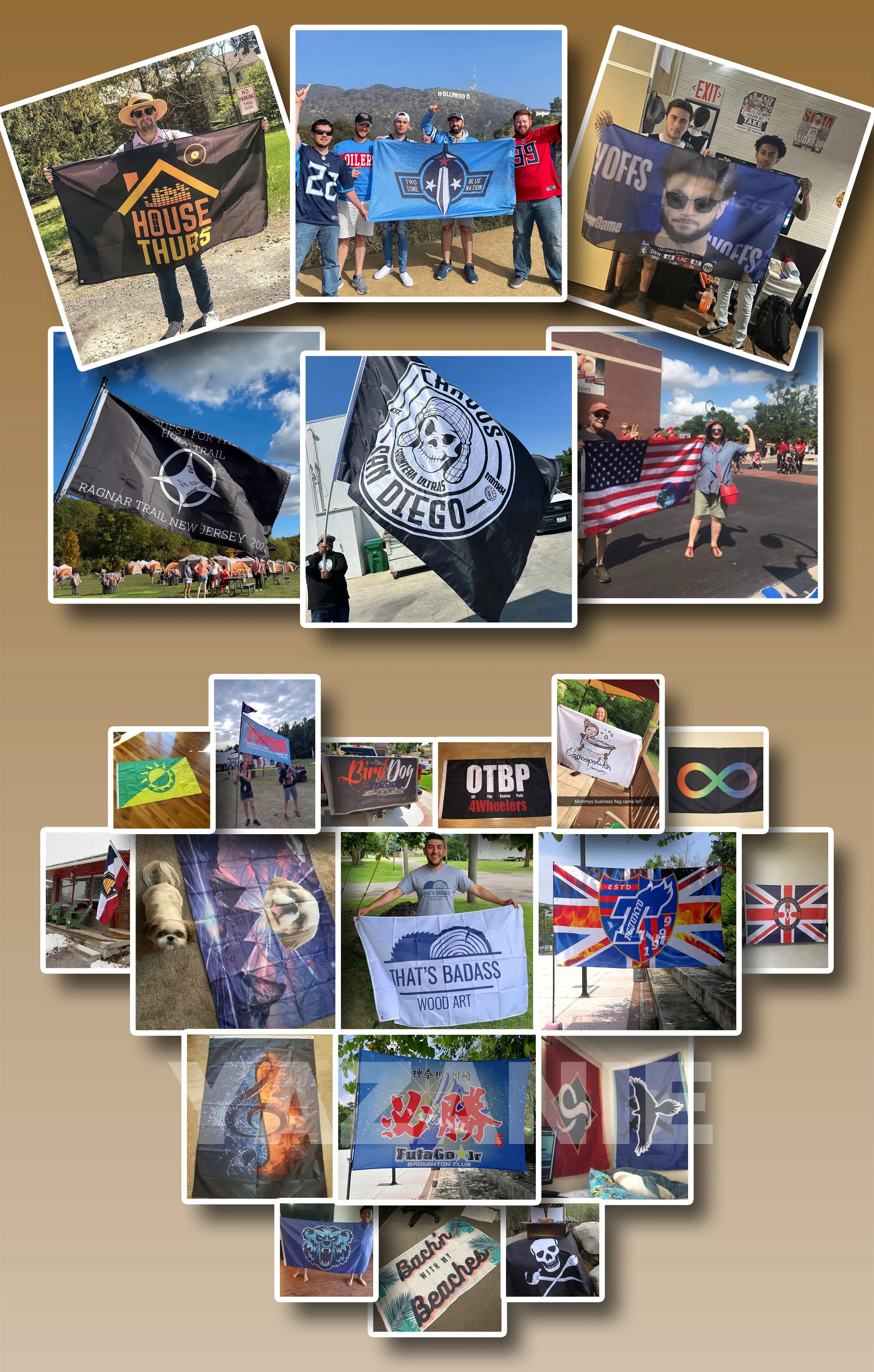 Single Double Sided Polyester Custom Flag 3x5/4x6/5x8FT with Brass Grommet Small Big Personalized Your Own Design Logo Text Flag