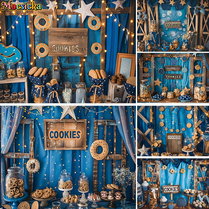 

Mocsicka Photography Background Kids Birthday Party Cake Crush Cookie Donut Dessert Decoration Backdrop Photo Studio