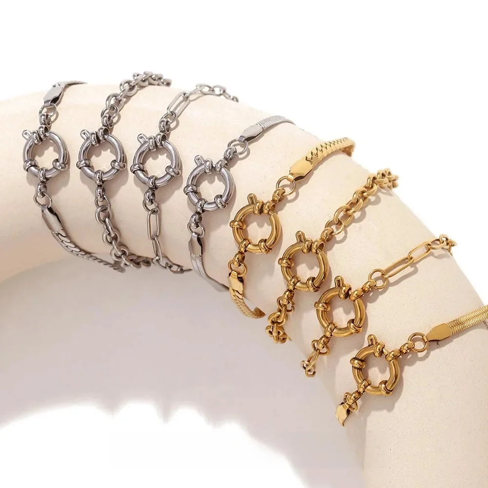 MamacitaSlay classique trombone chaîne lame chaîne O chaîne NK chaîne femmes Bracelets à main à la mode femmes en acier inoxydable bijoux