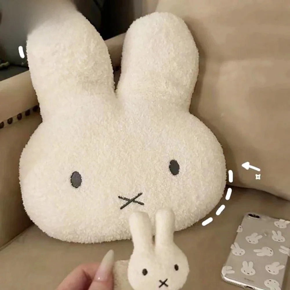 Kawaii Miffy Niedliches Plüschkissen Cartoon Kaninchen Hinzufügen Baumwolle Hochwertiges Haushalt Schlafzimmer Einfaches Sofakissen Mädchen Festival Geschenk