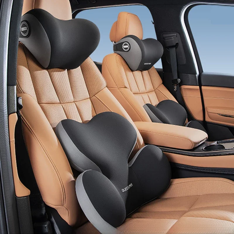 Car Headrest Lumbar Support Neck Pillow Support Universal Cushion Memory Foam Back Support Car Travel Interior Assecories