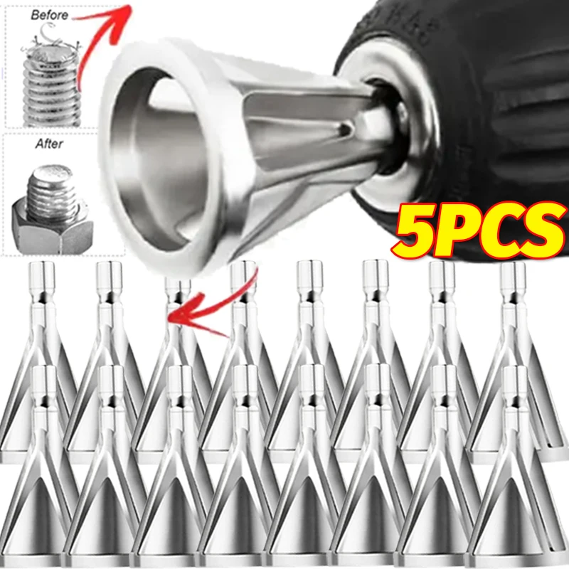 

Metal Trimming Drill Bits Triangle Hexagon Groove Shank Bolt Rebar Deburring External Chamfer Tools Hardware Repair Accessories